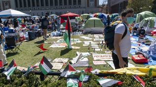 Campamento propalestina en la Universidad de Columbia.