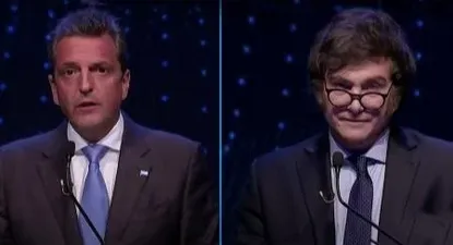 Sergio Massa y Javier Milei, mano a mano