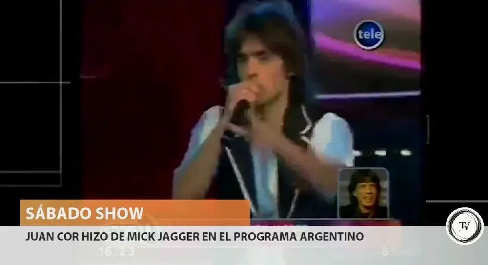 El actor e imitador Juan Cor contó cómo llegó a hacer de Mick Jagger en el programa argentino Sábado Show, que conducía José María Listorti y que era un programa satélite de Showmatch.Él pensaba que iba a hacer playback con la canción Satisfaction, pero lo obligaron a cantar en vivo. Tenía que cantar en inglés por fonética, yo no sé inglés, recordó Cor entre risas, en una entrevista con Mariano López. Acá o sale bien o sale pésimo, pensó. Pero no le fue nada mal.La entrevista completa, aquí.