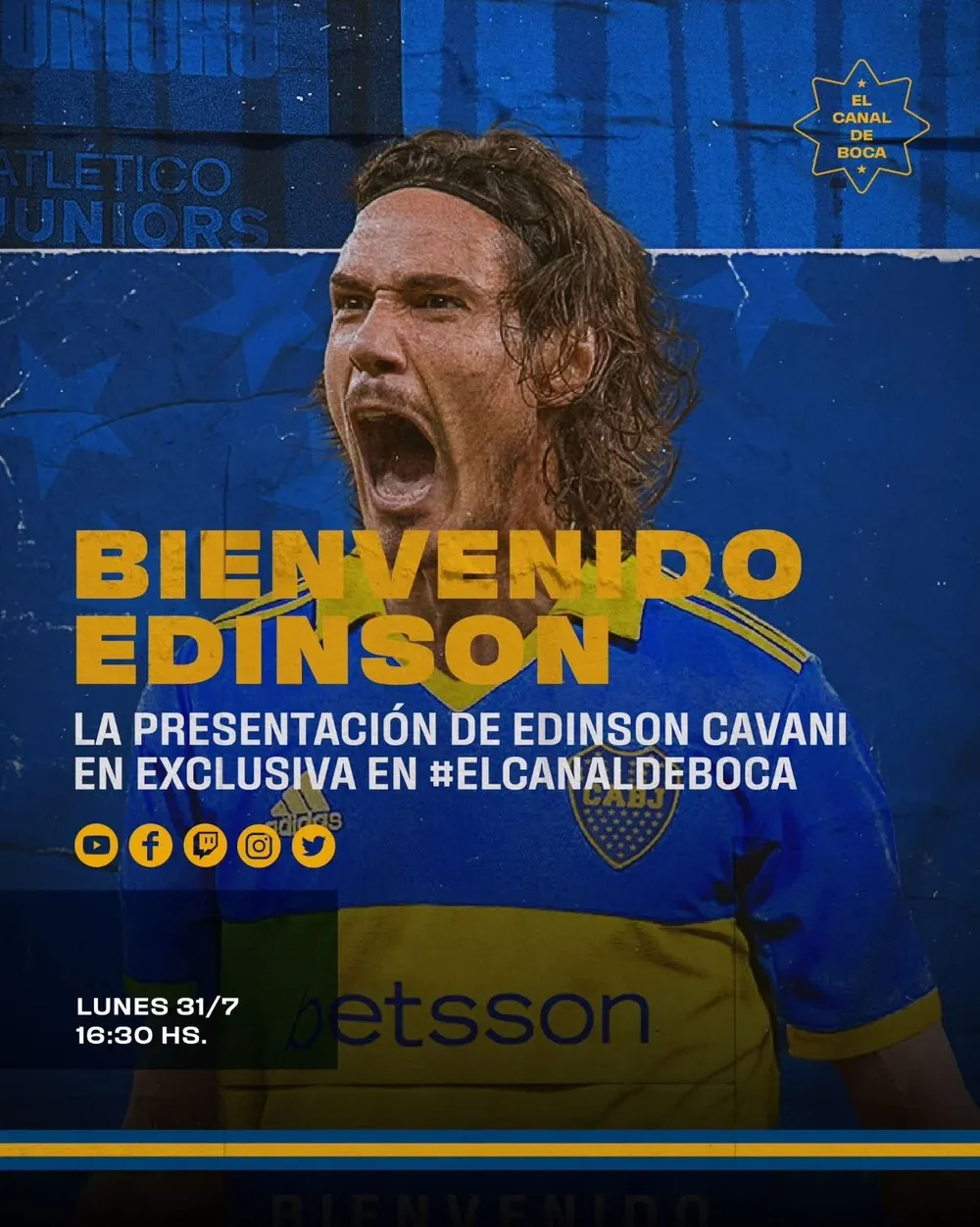 Edinson Cavani en Boca Juniors