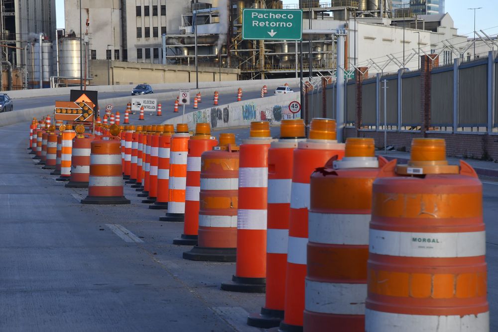 Las obras en el viaducto de la rambla portuaria