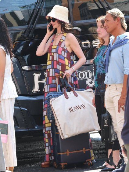Anne Hathaway en el rodaje de El diablo viste a la moda 2