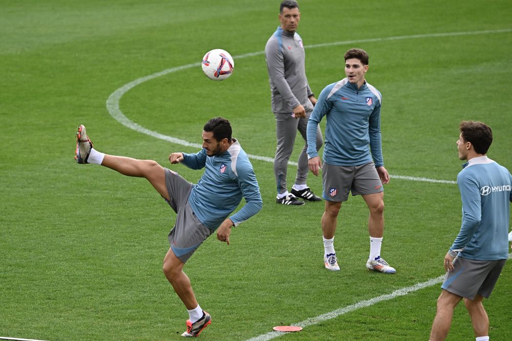 El Atlético de Madrid se entrena.
