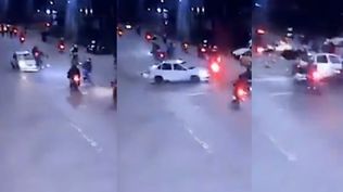 VIDEO | Así fue el choque de un auto contra una caravana de motos: un muerto, heridos e intento de linchamiento