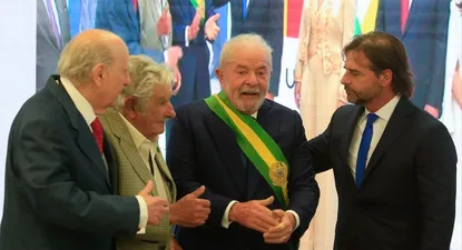 Lacalle Pou, Mujica, Sanguinetti participaron de la asunción de Lula