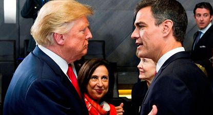 Los presidentes Donald Trump (Estados Unidos) y Pedro Sánchez (España). (Archivo)&nbsp;