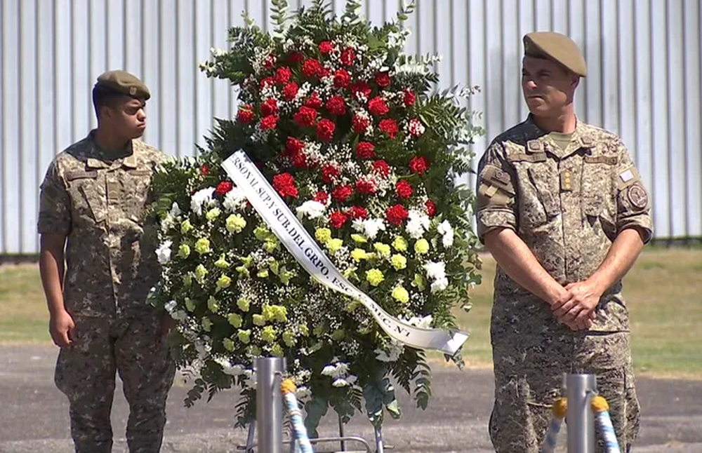 Ceremonia para soldado fallecido en el Congo