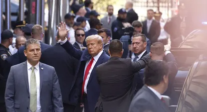 Donald Trump a la llegada a la corte de Manhattan, en Nueva York