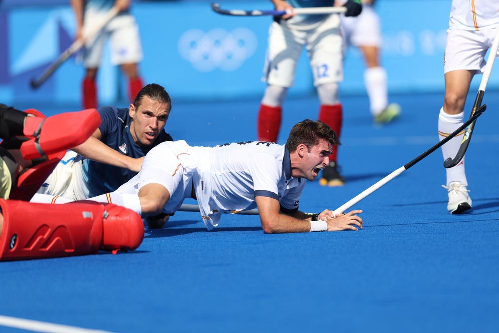 La selección española de hockey masculino ante Francia. La selección española de hockey masculino ante Francia.