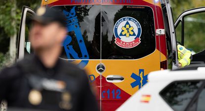 Una ambulancia, a raíz del accidente en Madrid.