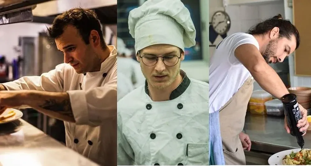 Alfonso, Adrián y Agustín son uruguayos y migraron para trabajar en cocinas europeas.