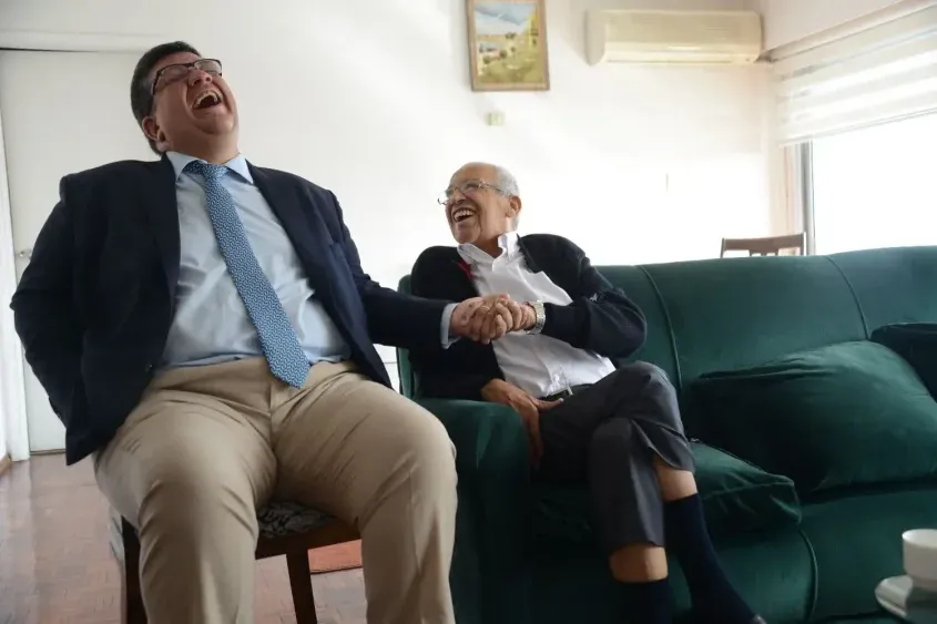 Jorge Barrera y su padre, ya fallecido