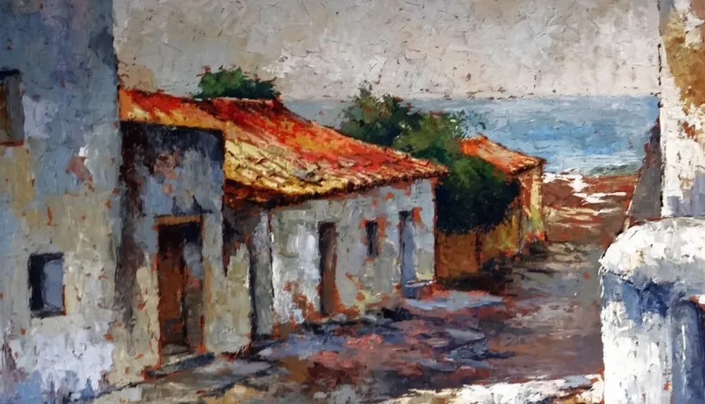 Colonia, un óleo sobre fibra del pintor Miguel de Vita