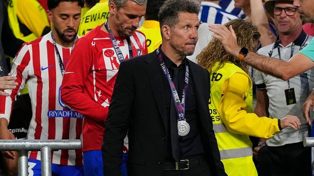 Diego Simeone, triste tras la derrota del Atlético de Madrid en la final de la Copa del Rey.&nbsp;