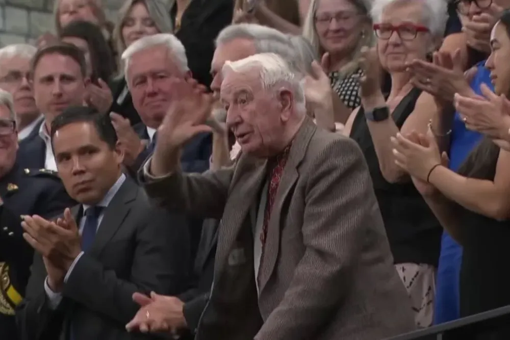 Yaroslav Hunka durante el homenaje que se le realizó en el Parlamento.