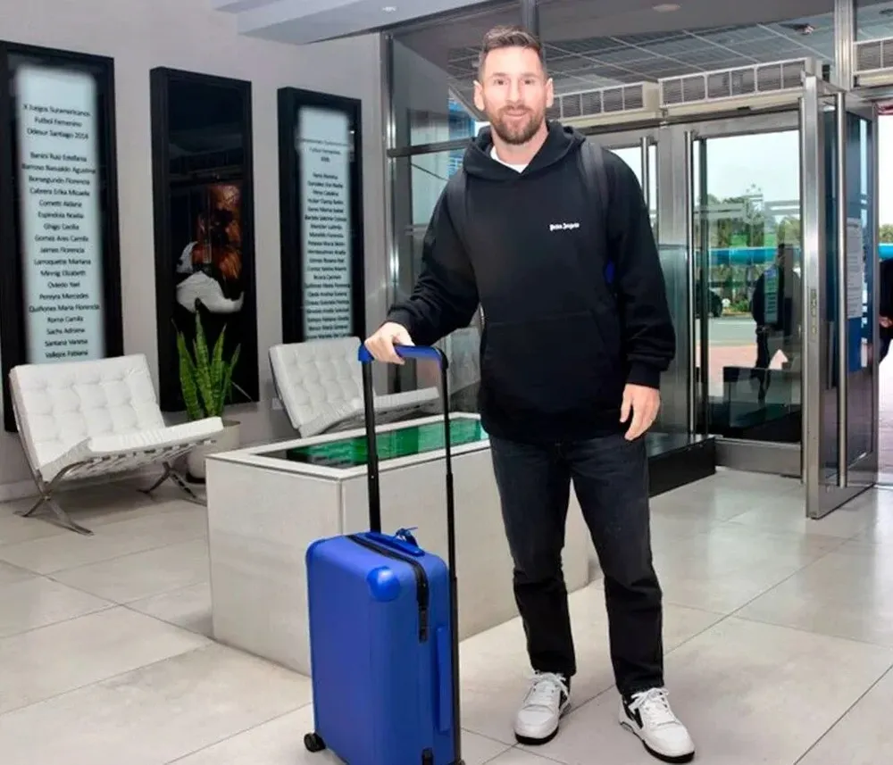 Lionel Messi en el predio de Ezeiza que lleva su nombre