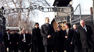Los reyes de España en su visita al campo de exterminio de Auschwitz en 2020