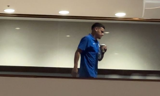 Maximiliano Araujo en el hotel de la selección de Uruguay este martes en Las Vegas