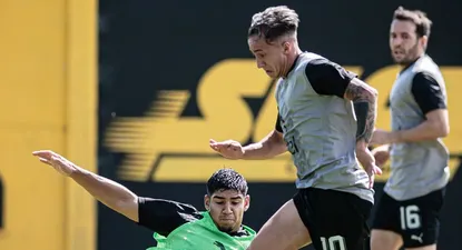 Franco González entrenó este sábado con el plantel de Peñarol en Los Aromos