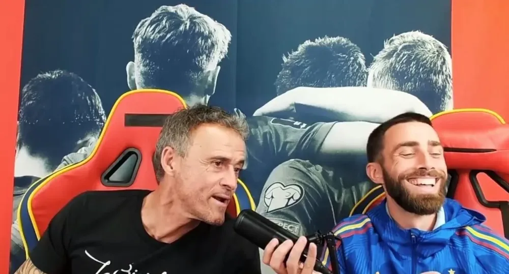 Luis Enrique y Ferran Torres en el Twitch que dio el DT español en vivo una vez más