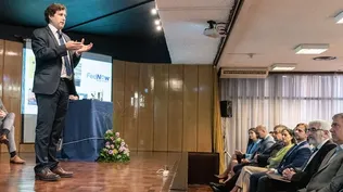 Diego Labat durante la presentación de la Hoja de Ruta del Sistema de Pagos.