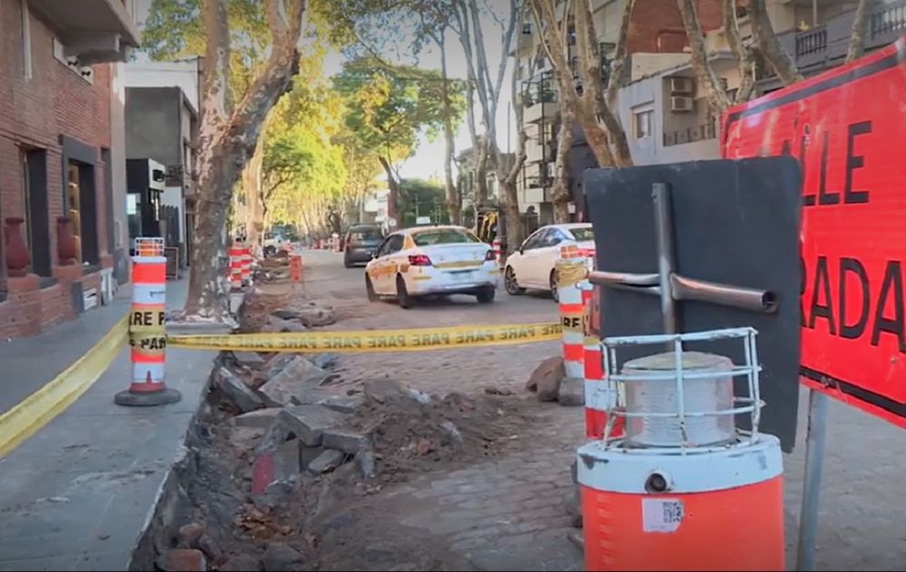 Obras sobre la calle Claudio Williman en Punta Carretas
