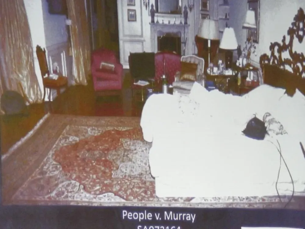 Foto de la habitación de Jackson presentada en el juicio