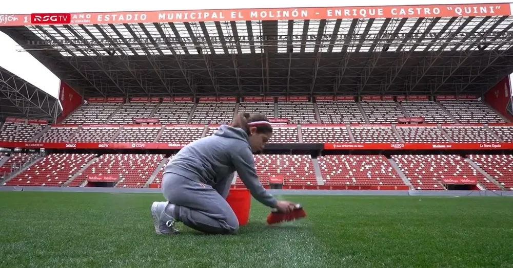 Captura de pantalla del video del Sporting Gijón