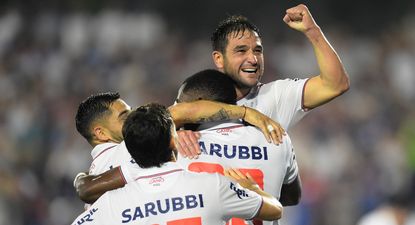 Nicolás Lodeiro de Nacional celebra ante Montevideo City Torque por el Torneo Apertura