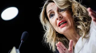 La vicepresidenta segunda del Gobierno y ministra de Trabajo y Economía Social, Yolanda Díaz, en una rueda de prensa tras su reunión con CCOO y UGT.