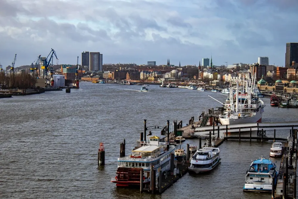 Río Elba de Hamburgo, Alemania