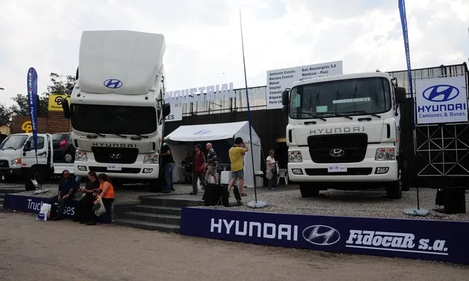 Los imponentes camiones que Hyundai exhibió