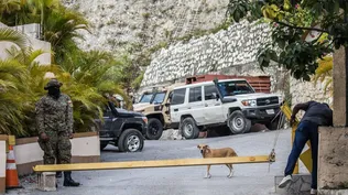 La entrada al domicilio del fallecido presidente haitiano Jovenel Moïse, en Puerto Príncipe