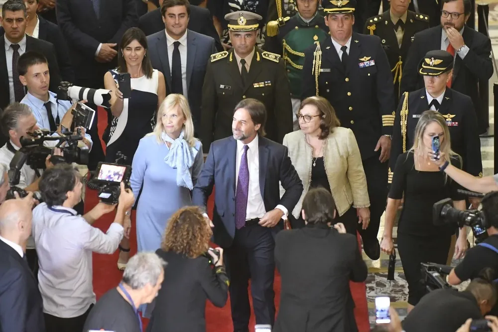 El presidente Luis Lacalle Pou en la Asamblea General el 2 de marzo