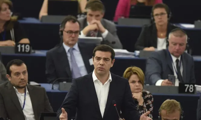El primer ministro de Grecia, Alexis Tsipras, durante su comparecencia este miércoles en el Parlamento Europeo