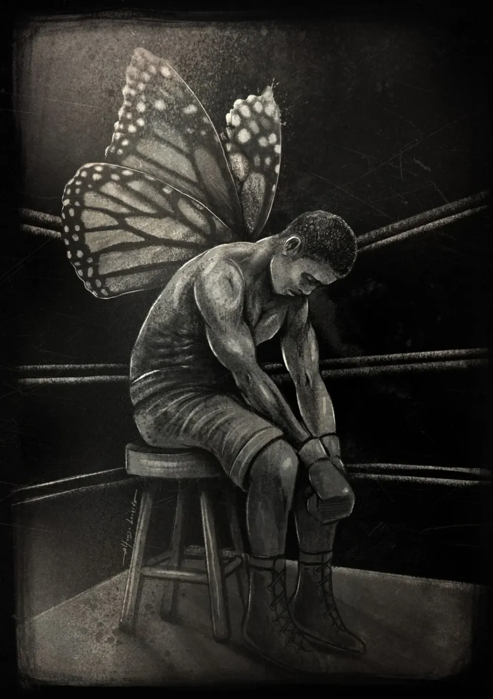 Ilustración que estará en la portada de La danza del invicto