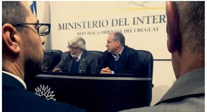 El ministro del Interior, Eduardo Bonomi, este lunes 28 en conferencia de prensa