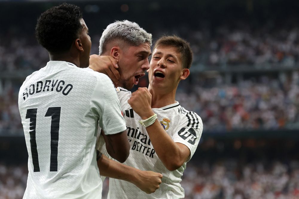 Federico Valverde celebra un nuevo gol para Real Madrid