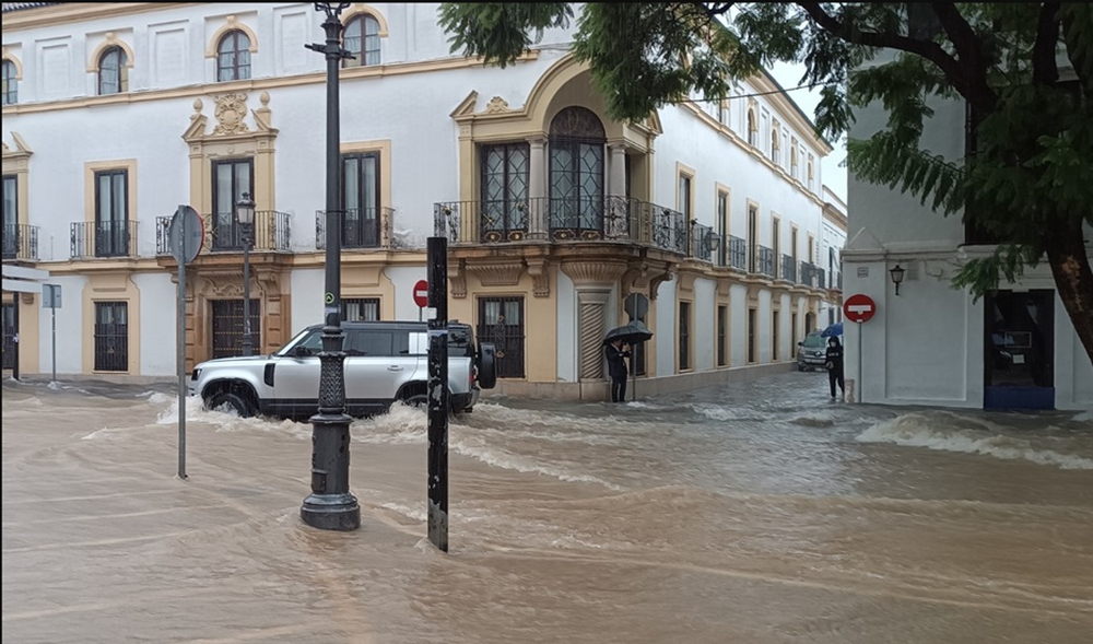 Calles inundadas en Sevilla