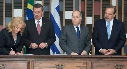 Carolina Cosse, Rodolfo Nin Novoa, Mauro Vieira y Armando Monteiro. (Archivo, 2015)