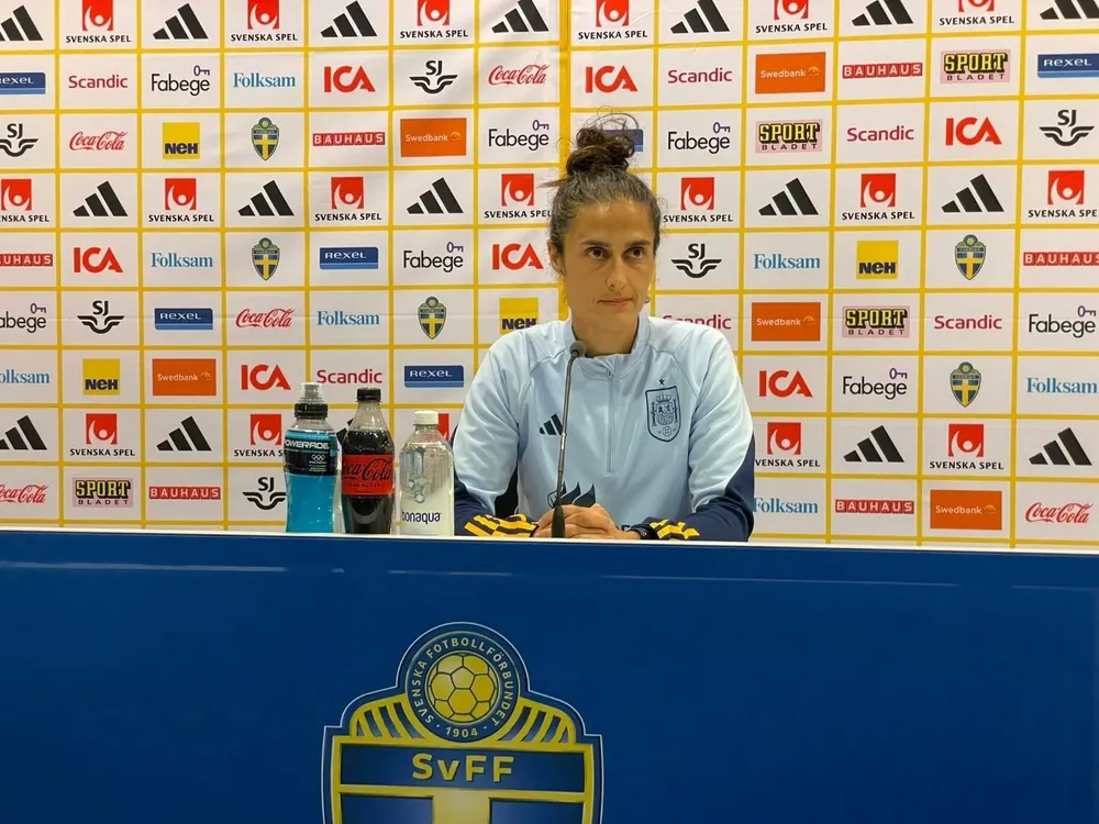 Montse Tomé en rueda de prensa.