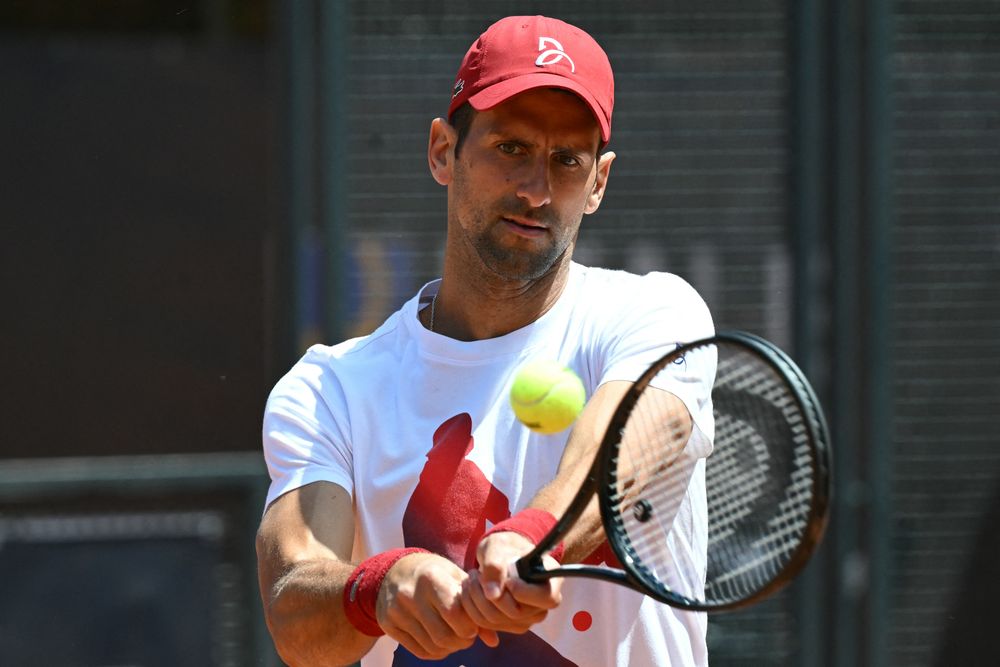 Novak Djokovic entrenando durante el Masters 1000 de Roma &nbsp;