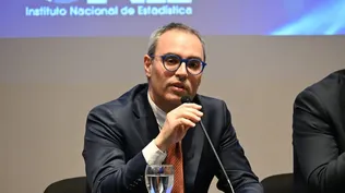 El director del INE, Diego Aboal durante la presentación del nuevo indicador.