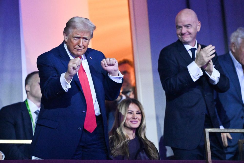Donald Trump en el sorteo de grupos del Mundial 2026 1. AFP