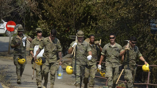 Militares desplazados a los incendios de Ourense