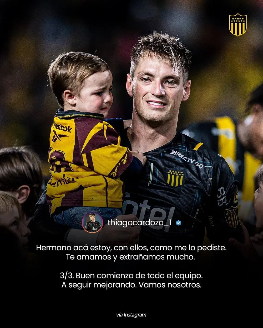 La dedicatoria de Thiago Cardozo para su hermano fallecido