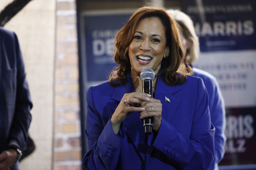 Kamala Harris en una parada de campaña en Pennsylvania