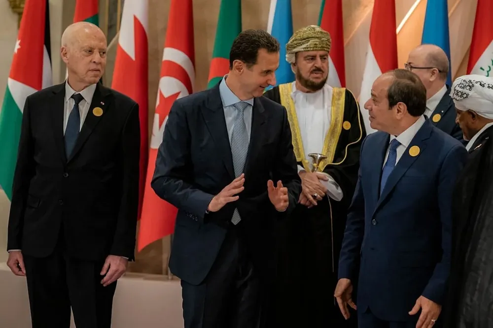 Bashar al-Asad con el presidente egipcio, Al Sisi, y el tunecino, Saied, en Yeda