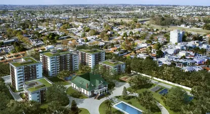 Proyección del Town Park, que también incluye un garage subterráneo de 4.500 metros cuadrados.