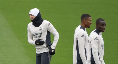 Valverde (izda), Alaba (c) y Mendy&nbsp;